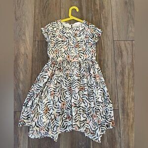H&M Floral Leaf butterfly Print Kids Dress for girls size 9-10 years